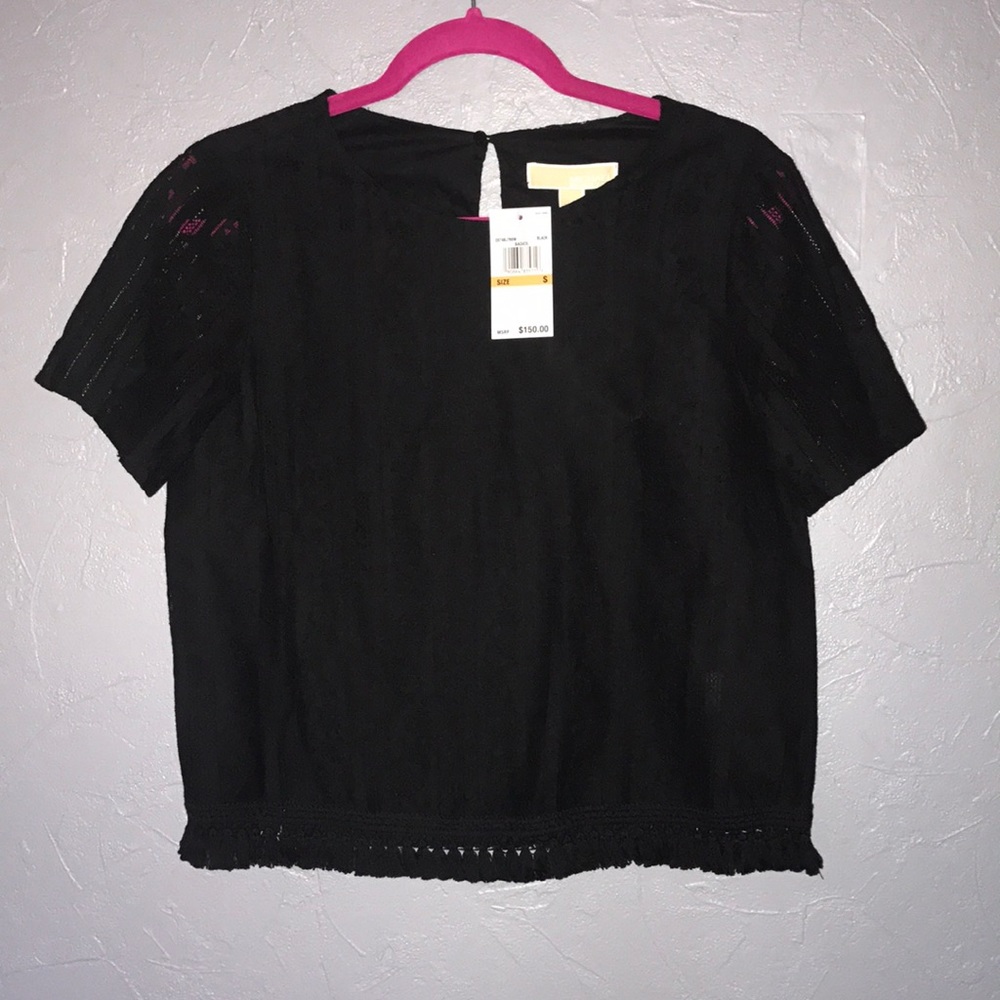 $150 retail Michael Kors frindge detailed top